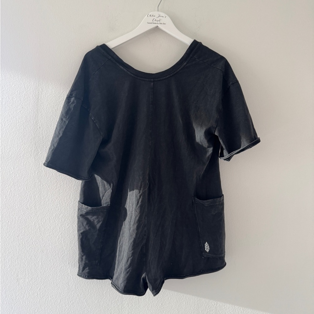 FREE PEOPLE Hot Shot Tee Black Romper XS - Picture 4 of 7